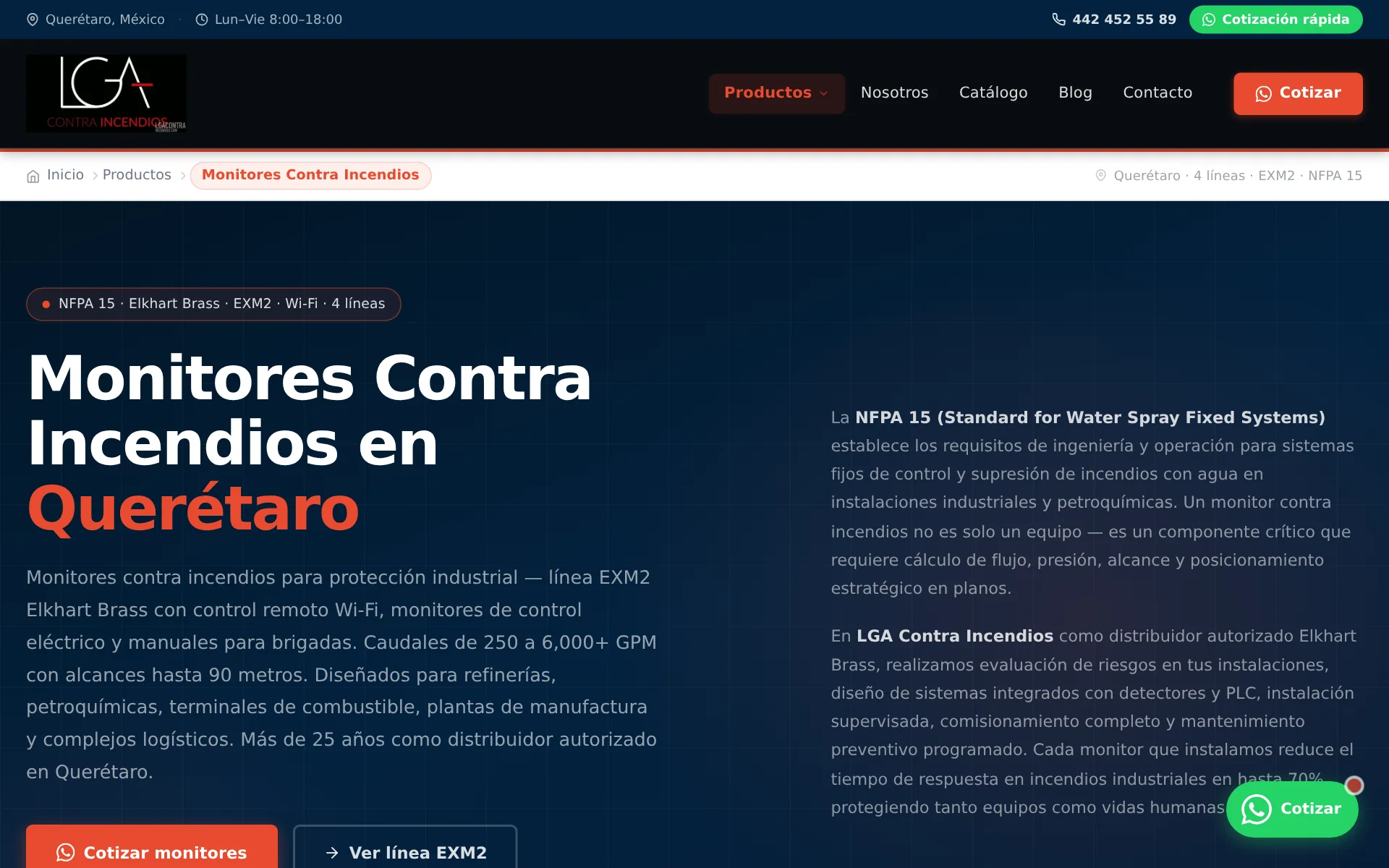 Catálogo de monitores EXM2 Elkhart Brass — LGA Contra Incendios