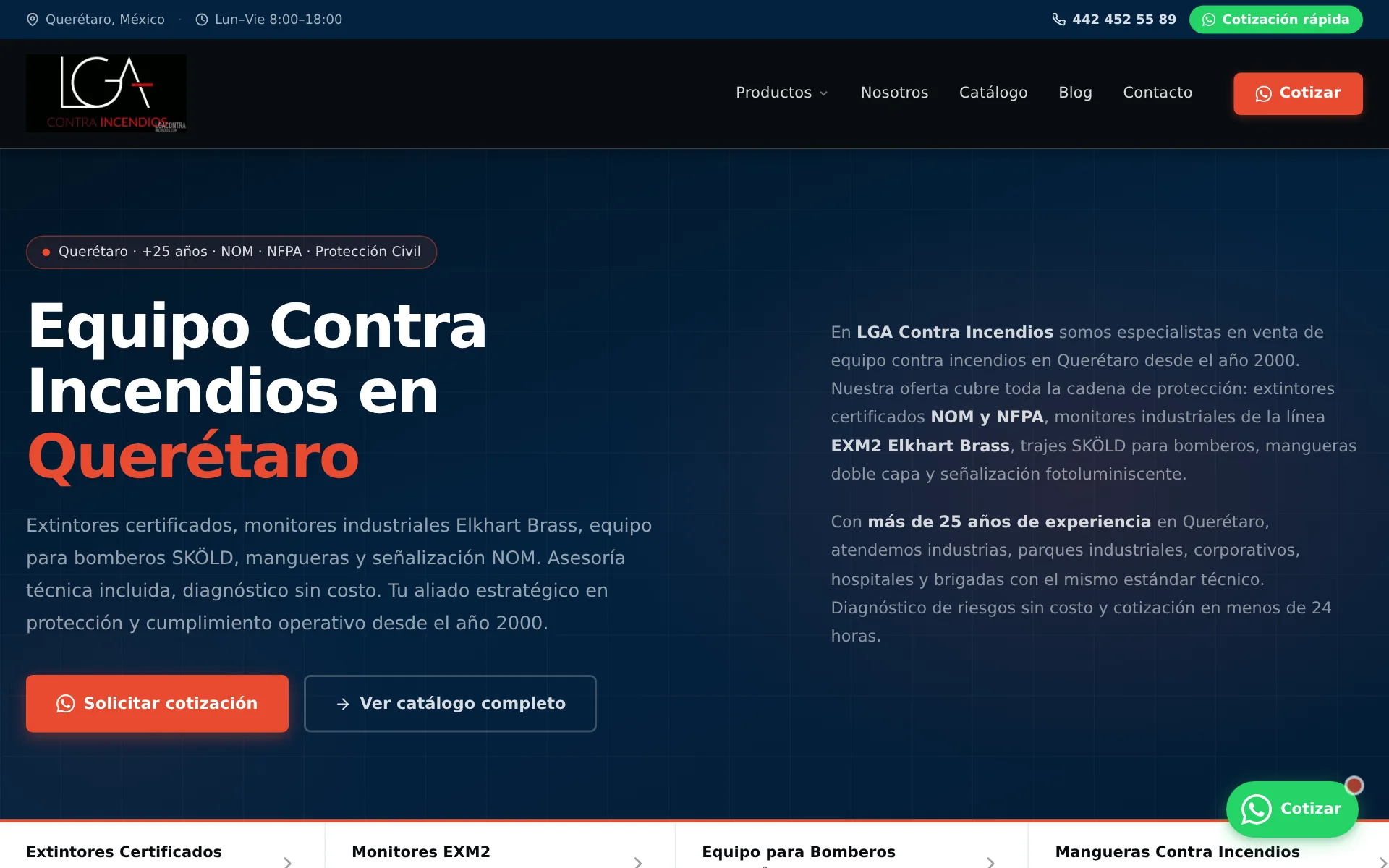 Home de lgacontraincendios.com — equipo contra incendios en Querétaro
