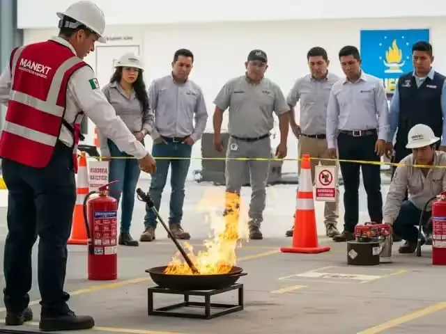 Capacitación y combate contra incendios — operación de MANEXT