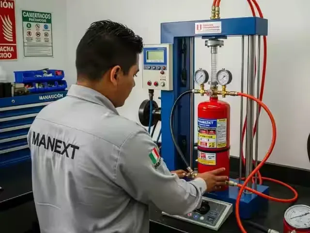 Prueba hidrostática de extintores — MANEXT